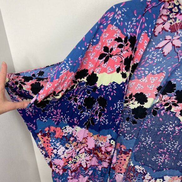 VICTORIA Secret Bohemian Print floral Kimono Kaftan Beach Cover Up Top Oversized - Picture 6 of 11
